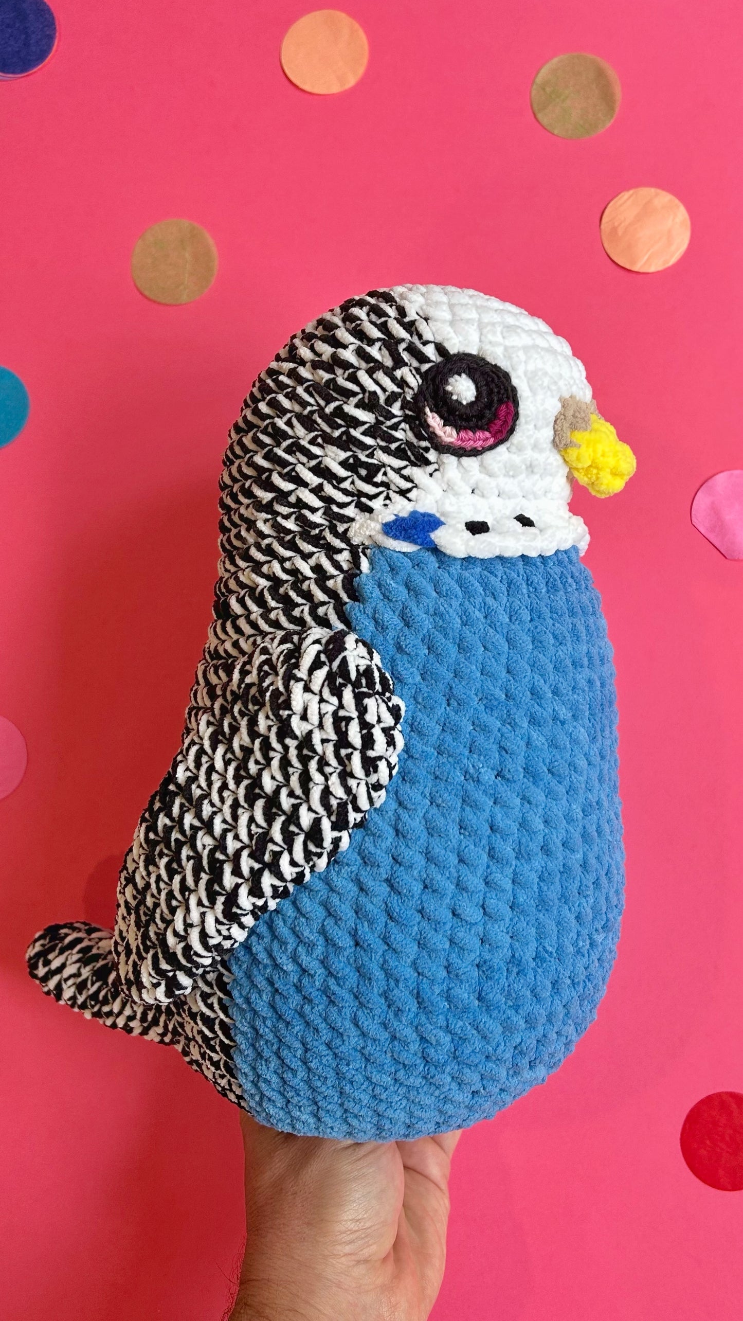 Blue budgie plushie