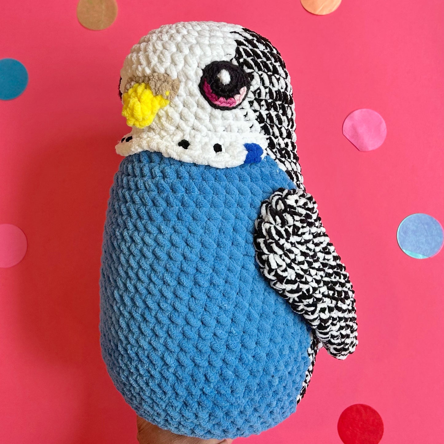 Blue budgie plushie