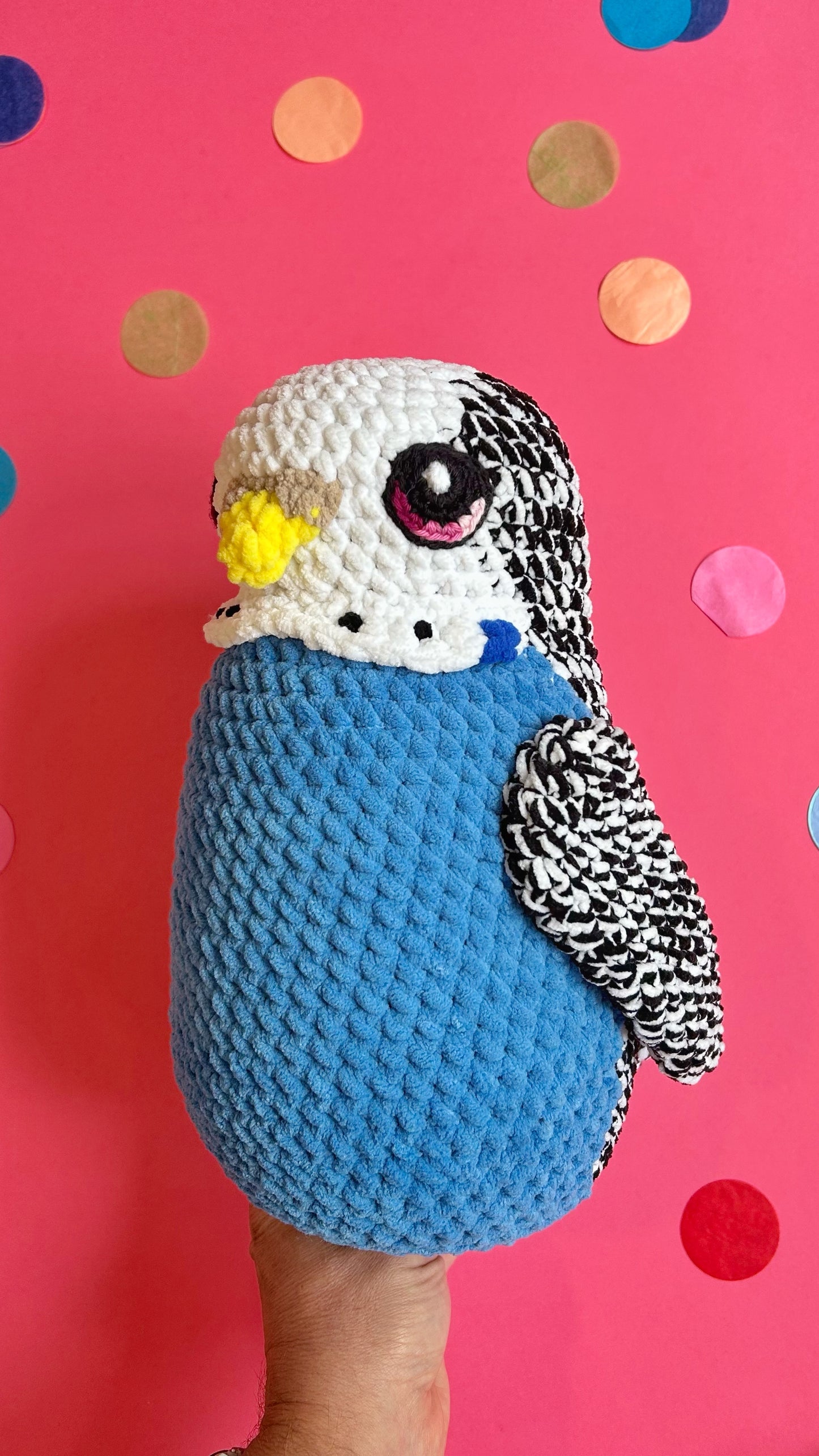 Blue budgie plushie