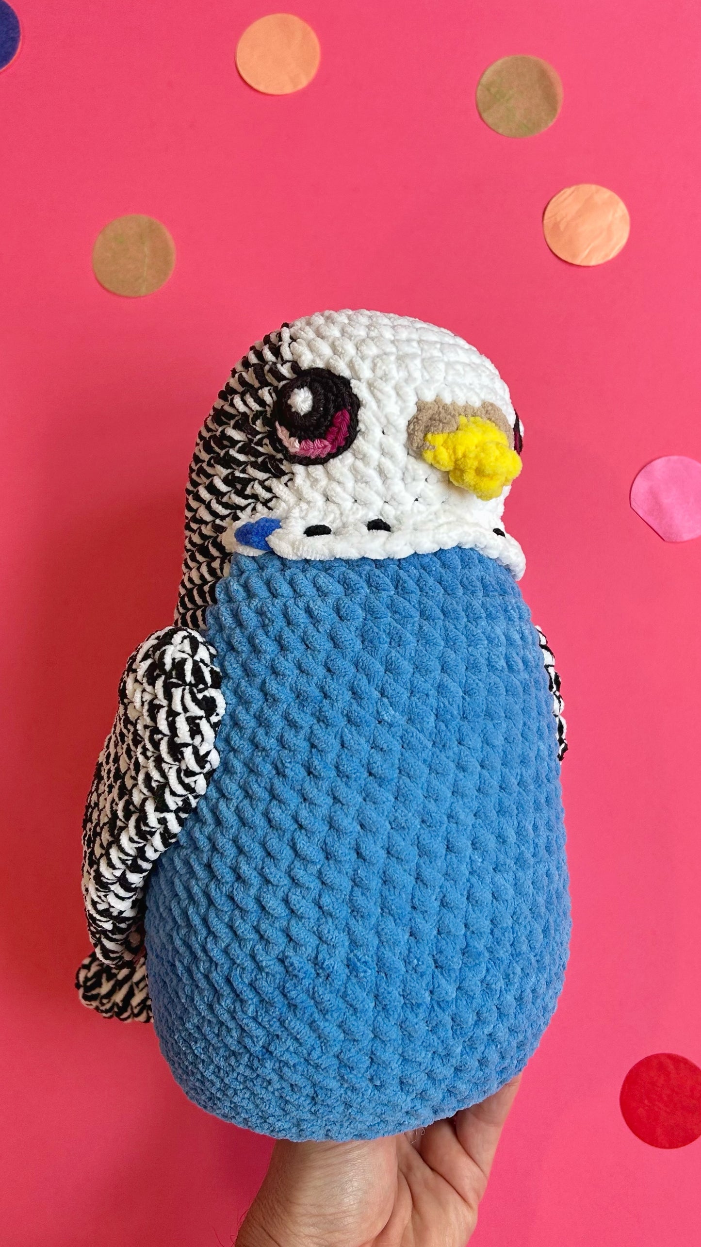 Blue budgie plushie