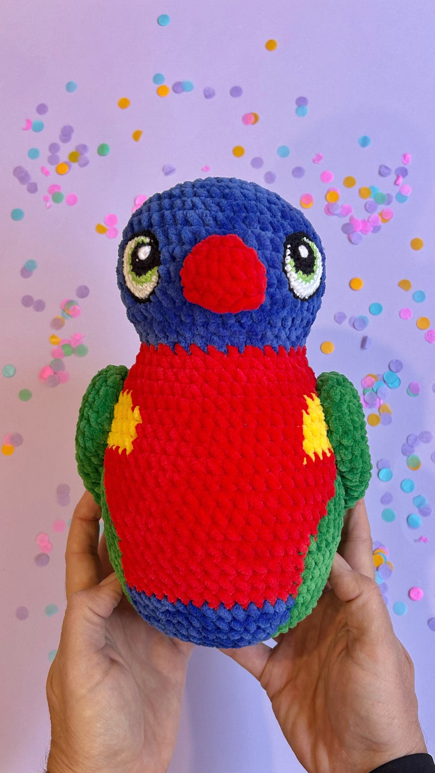 Rainbow Lorikeet plushie - Cartoon eyes