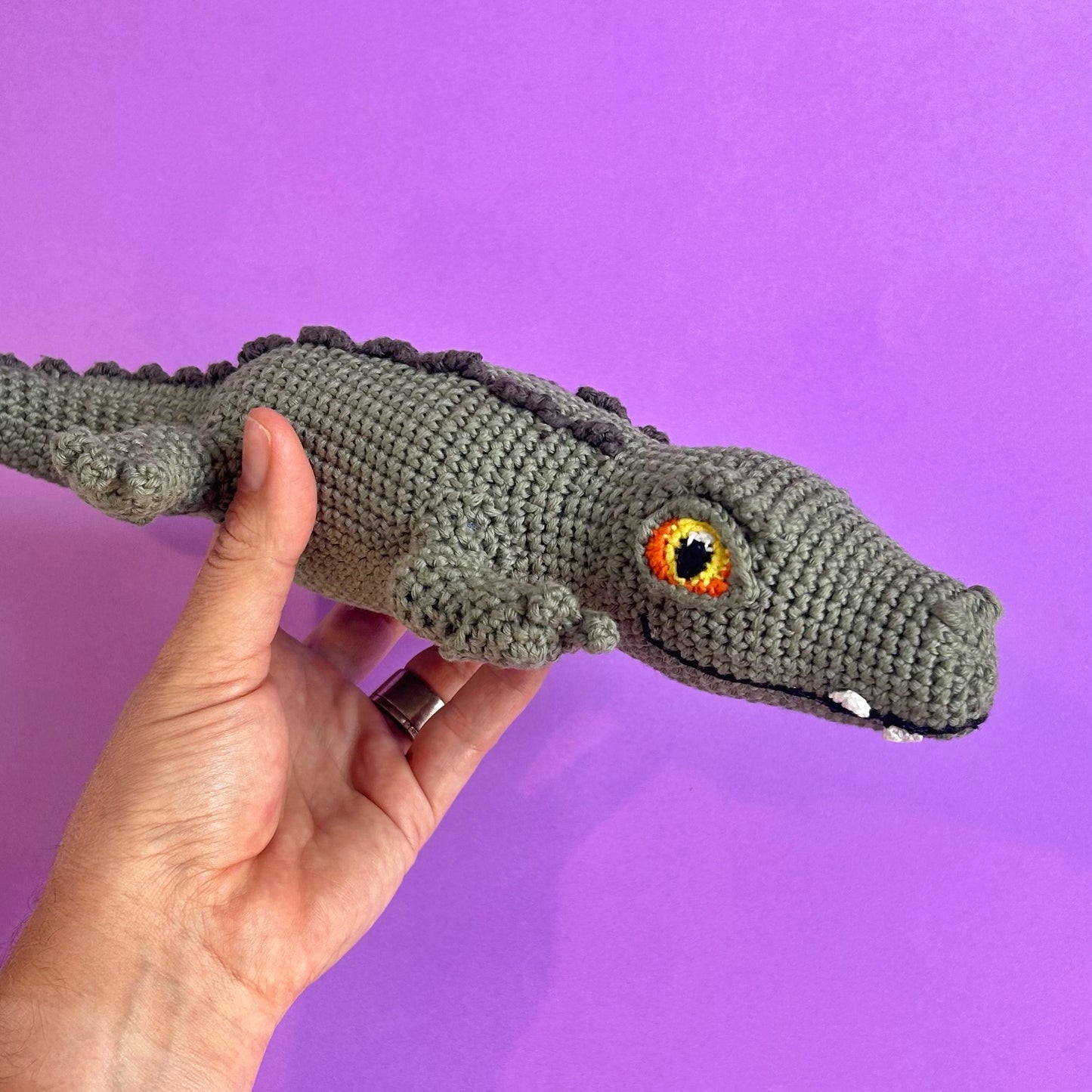 Olive green Crocodile toy (small)