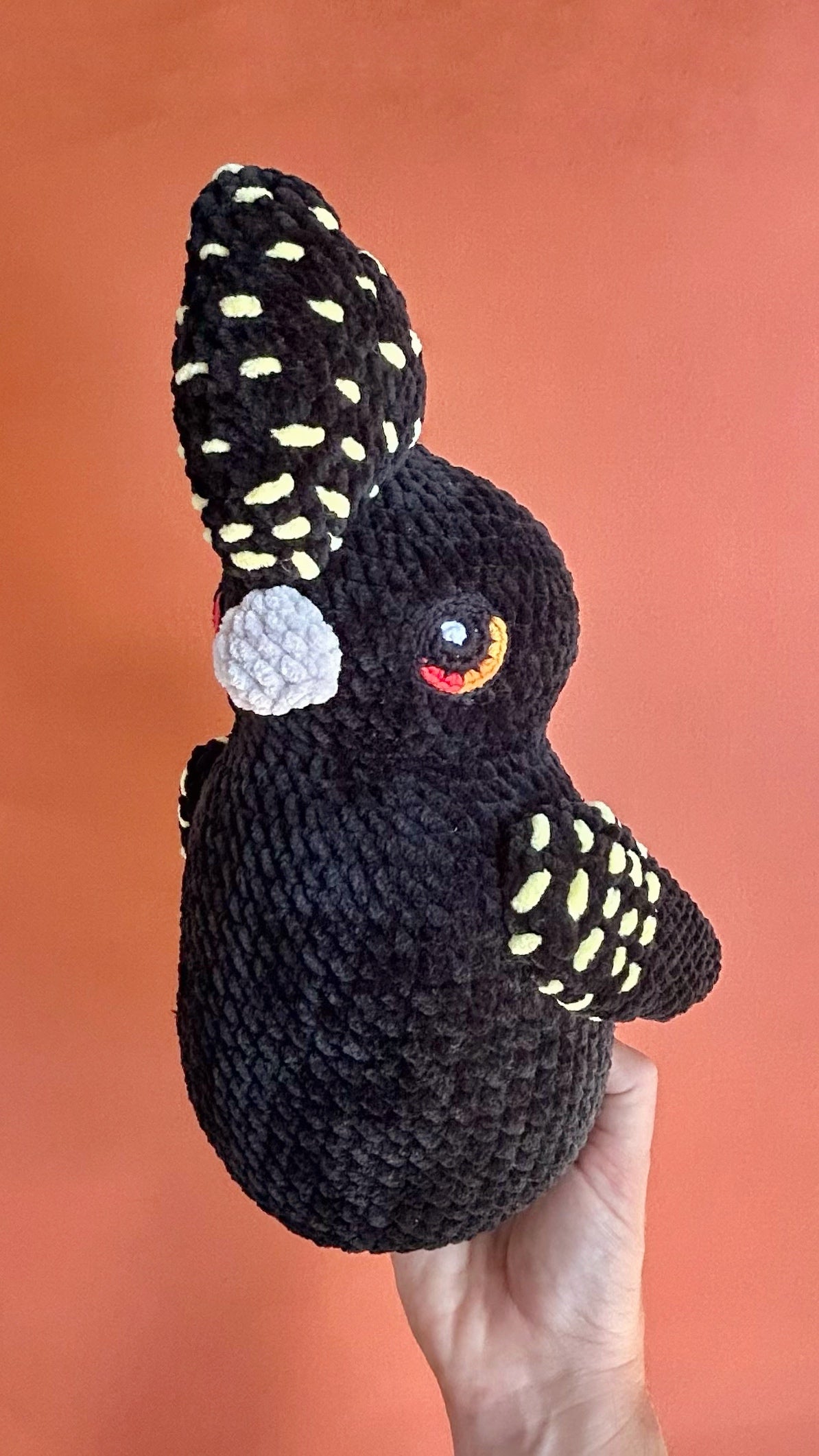 Red-tailed black cockatoo plushie