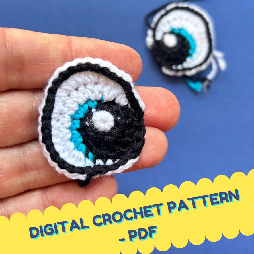 Digital crochet pattern - Oval cartoon eye