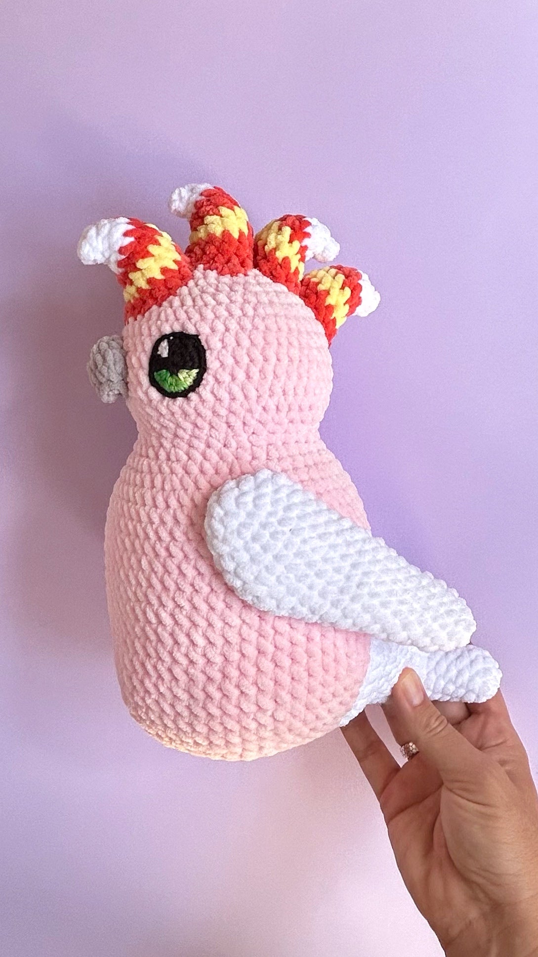 Pink cockatoo plushie