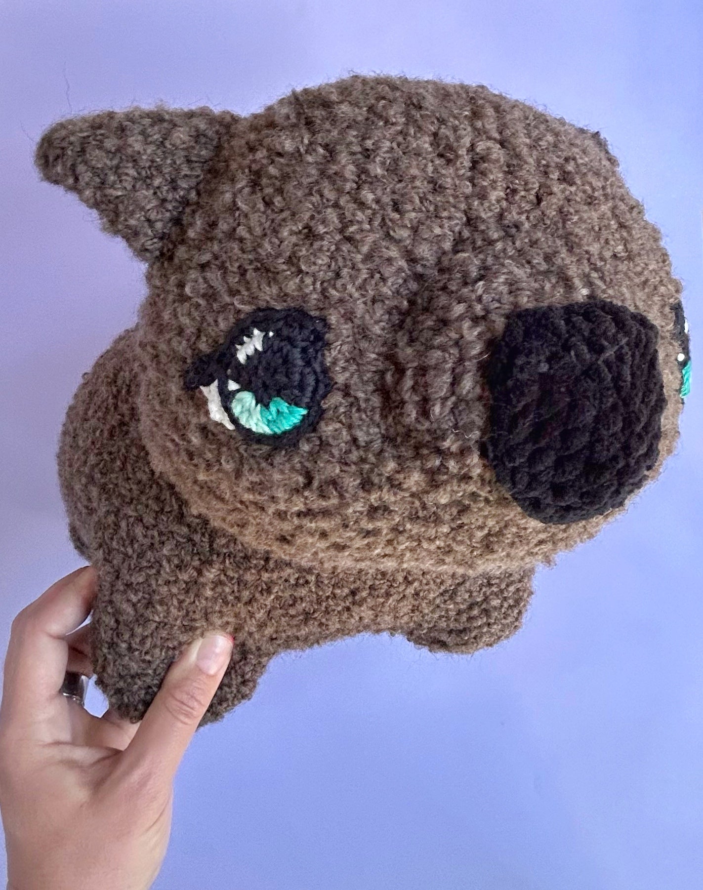 Large wombat plushie - Brown curly