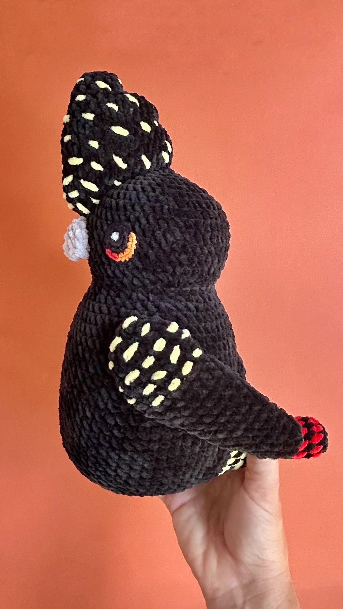 Red-tailed black cockatoo plushie