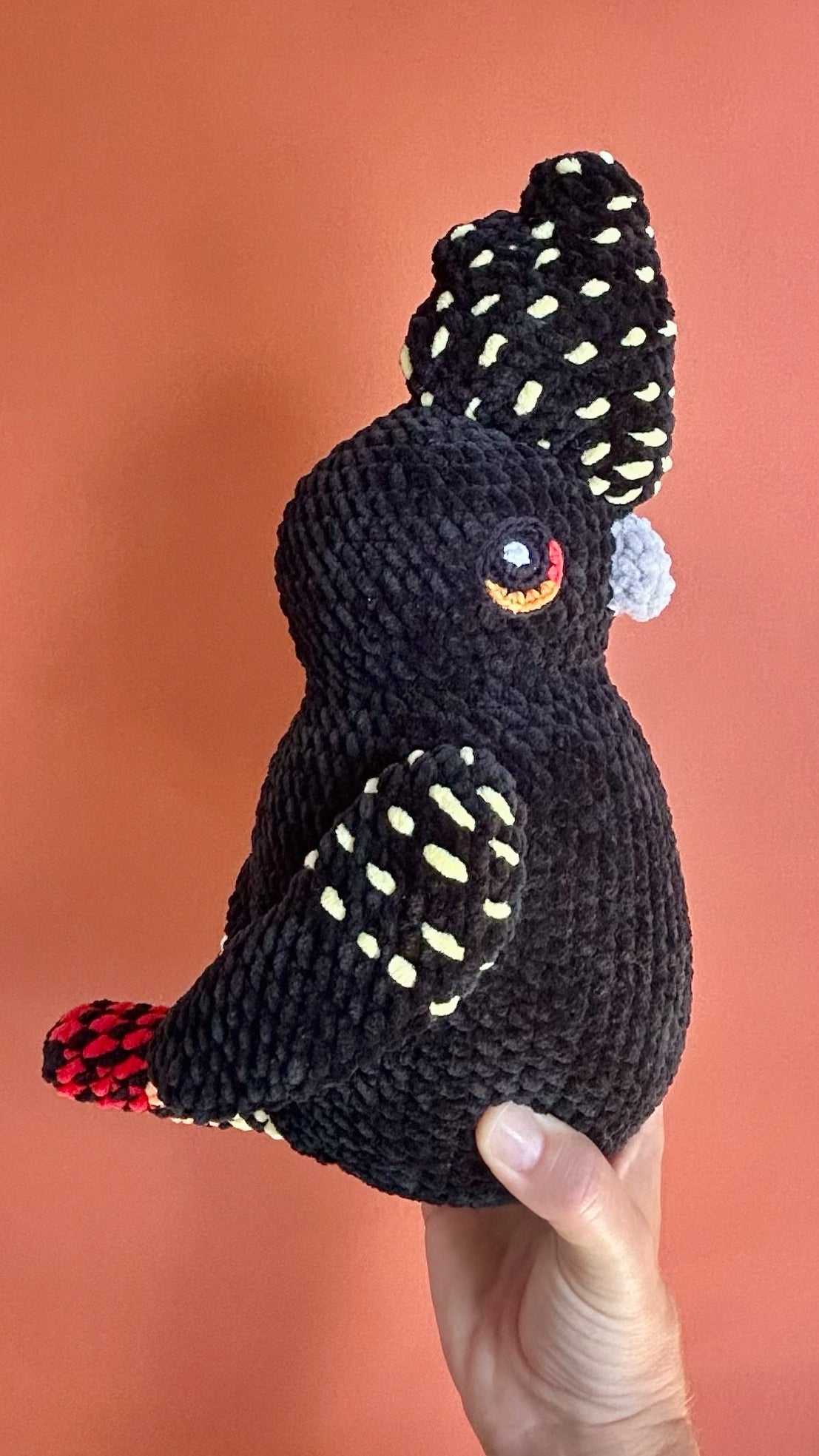 Red-tailed black cockatoo plushie