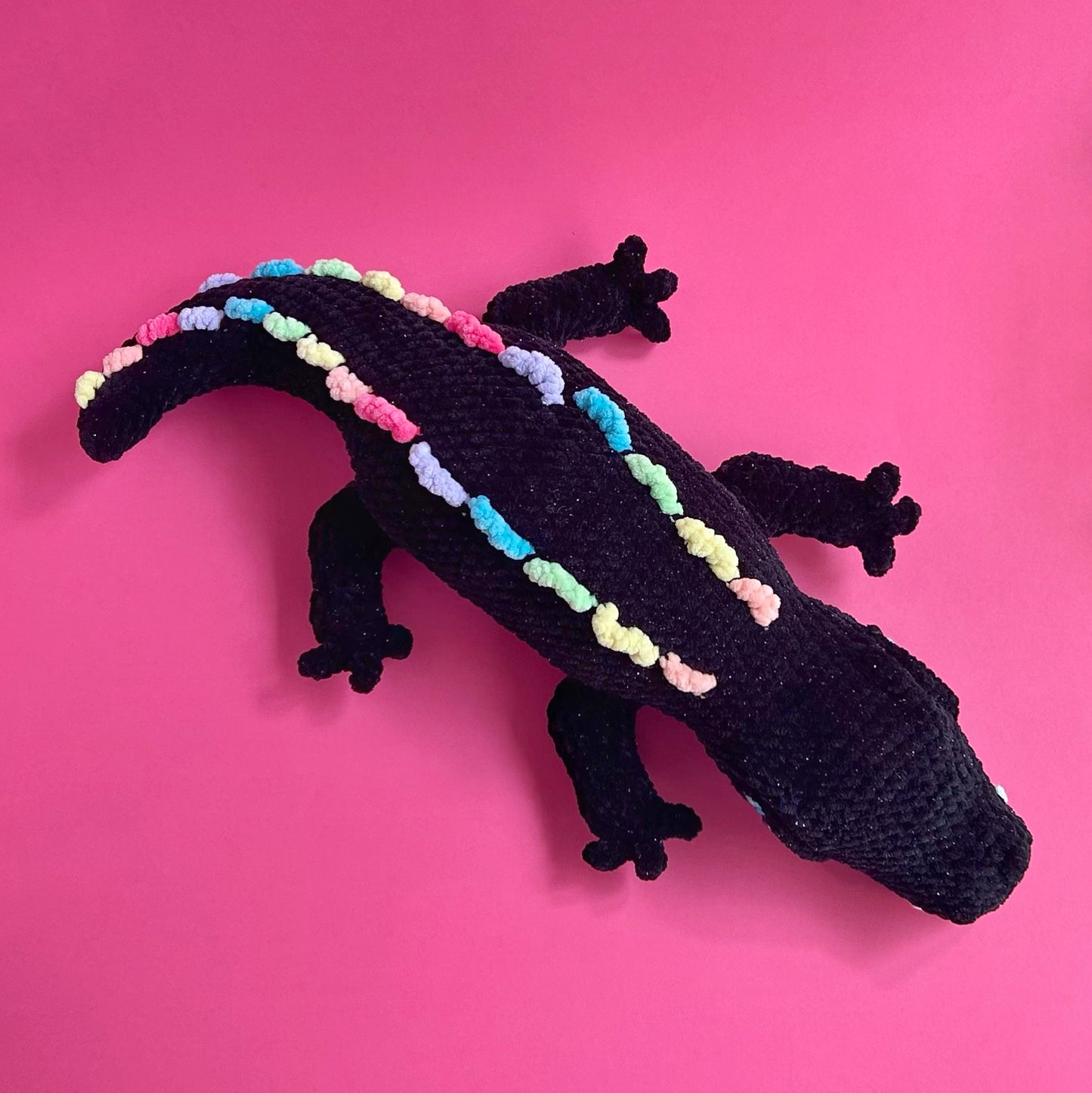 Black and rainbow *sparkly* Crocodile