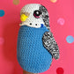 Blue budgie plushie