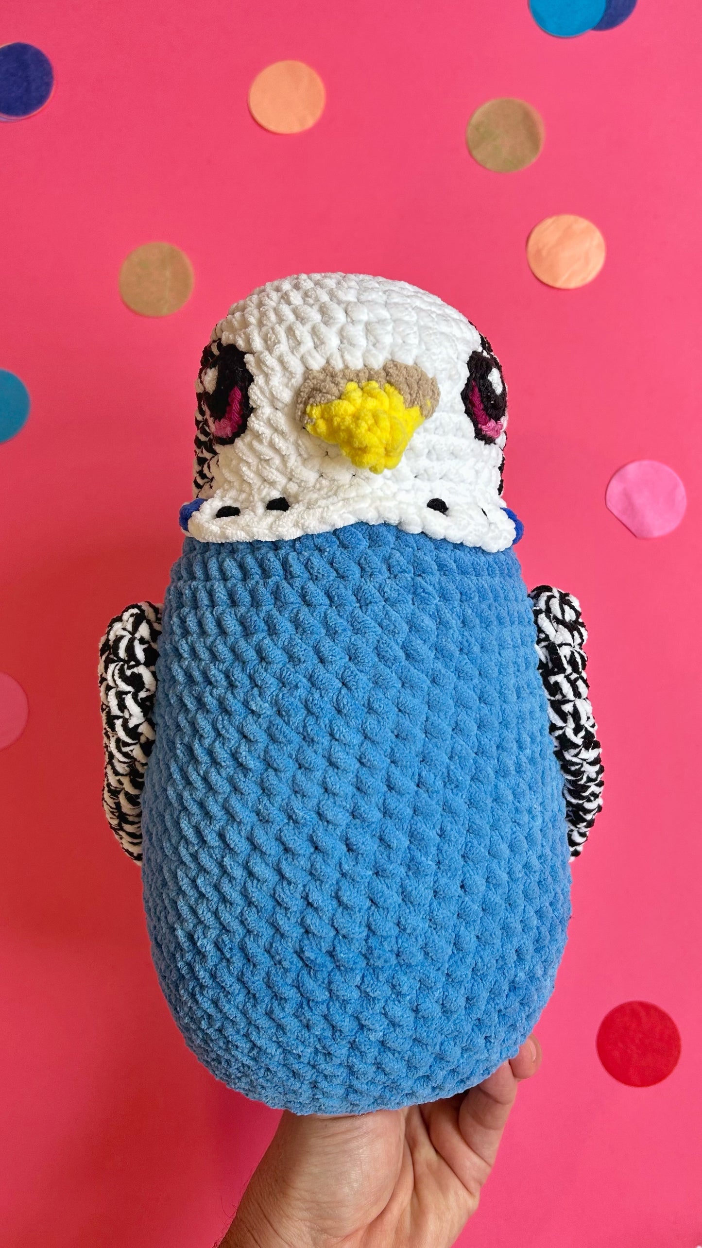 Blue budgie plushie