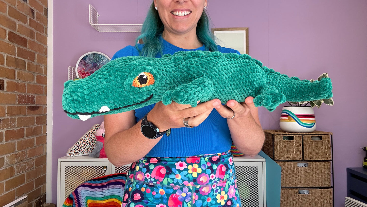 Dark green plush Crocodile