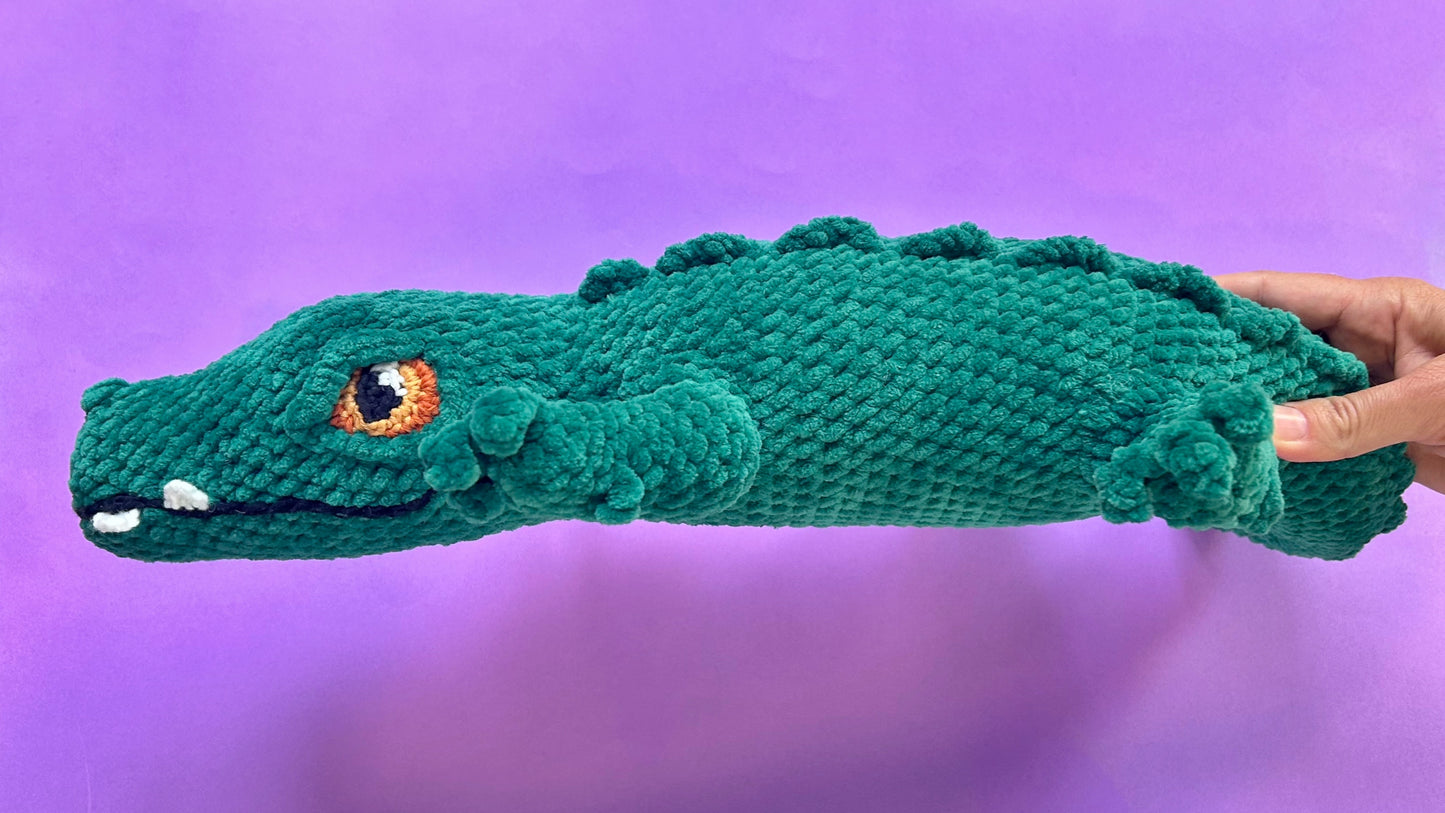 Dark green plush Crocodile