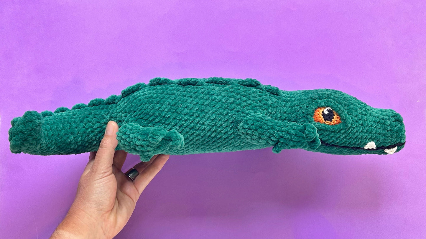 Dark green plush Crocodile