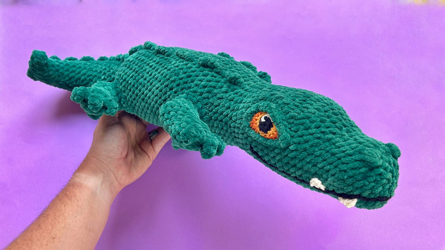 Dark green plush Crocodile