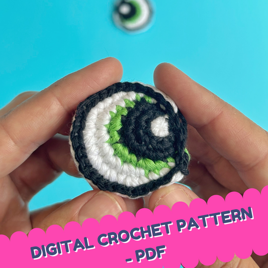 Digital crochet pattern - Round Cartoon eye