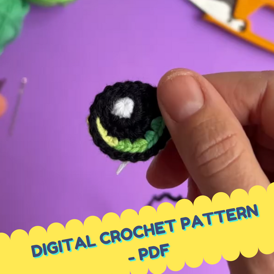 Digital crochet pattern - Round glint eye