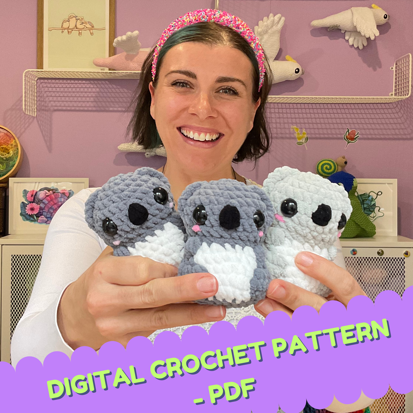 Digital crochet pattern - Pocket Koala