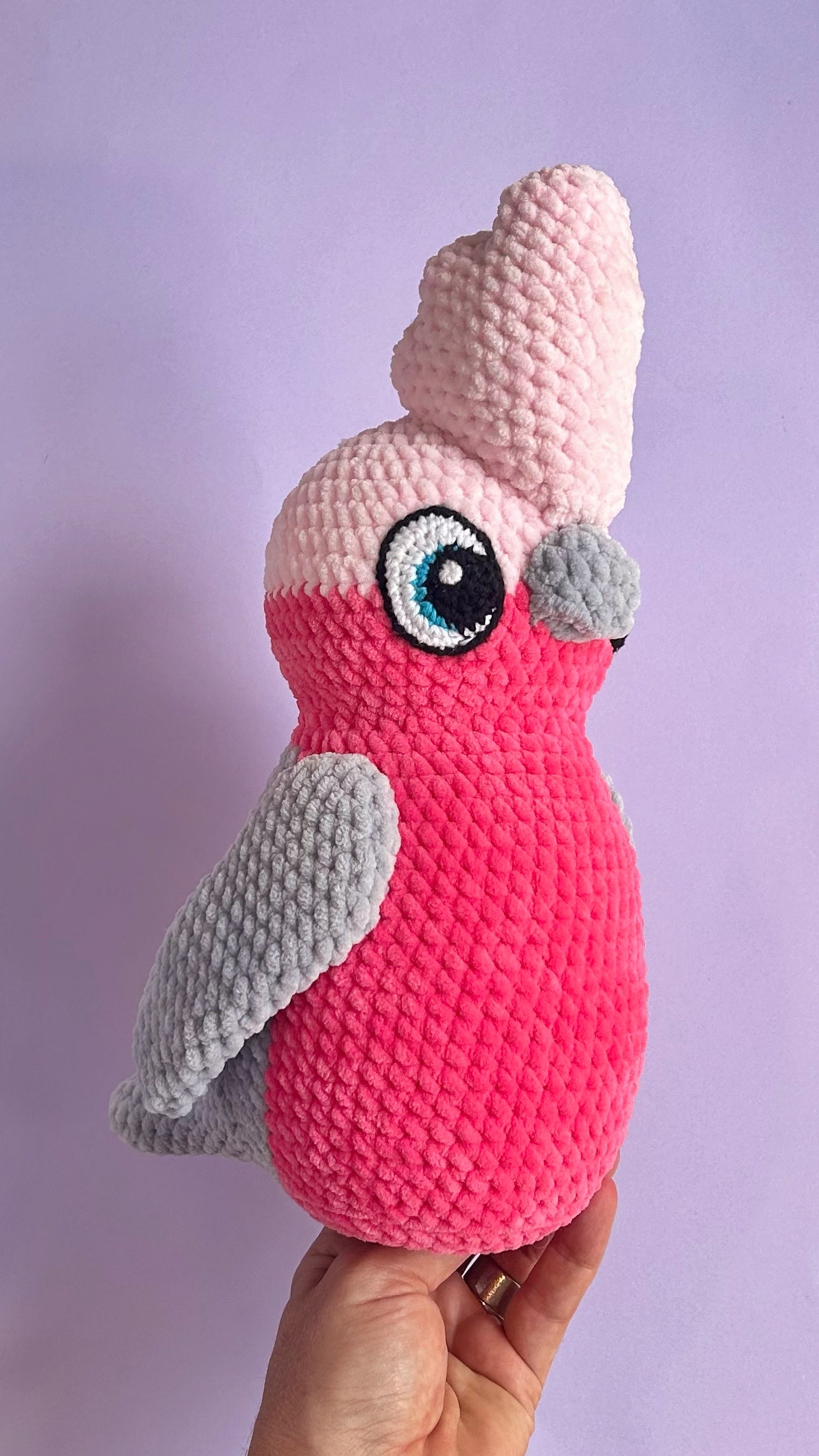 Galah bird plushie