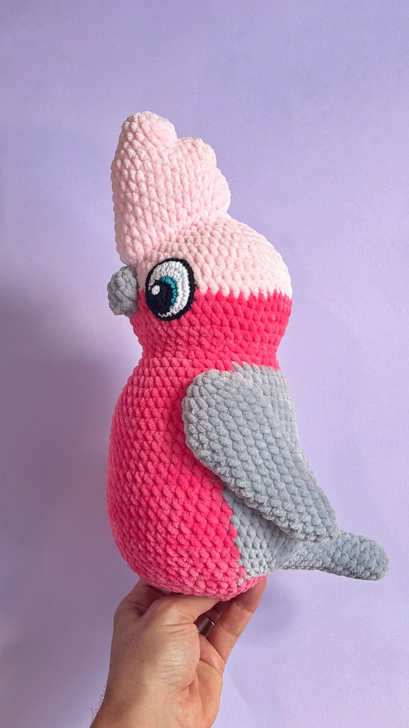 Galah bird plushie