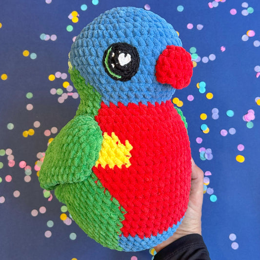 Rainbow Lorikeet plushie - Heart eyes