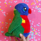 Rainbow Lorikeet plushie - Heart eyes