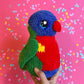 Rainbow Lorikeet plushie - Heart eyes