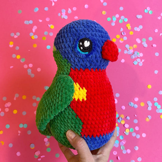 Rainbow Lorikeet plushie - Heart eyes