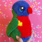 Rainbow Lorikeet plushie - Heart eyes
