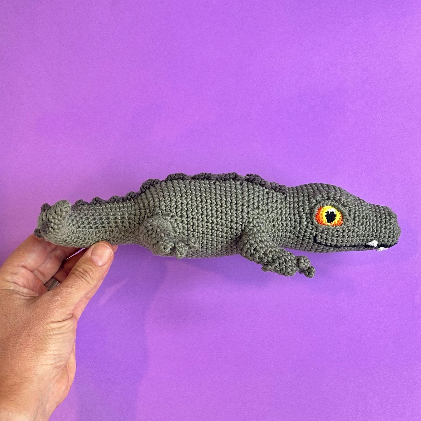 Olive green Crocodile toy (small)