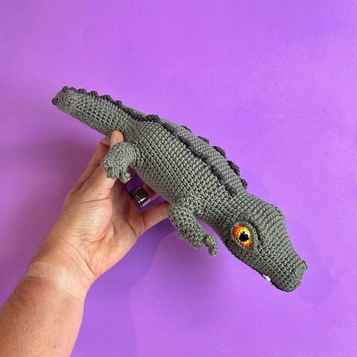 Olive green Crocodile toy (small)