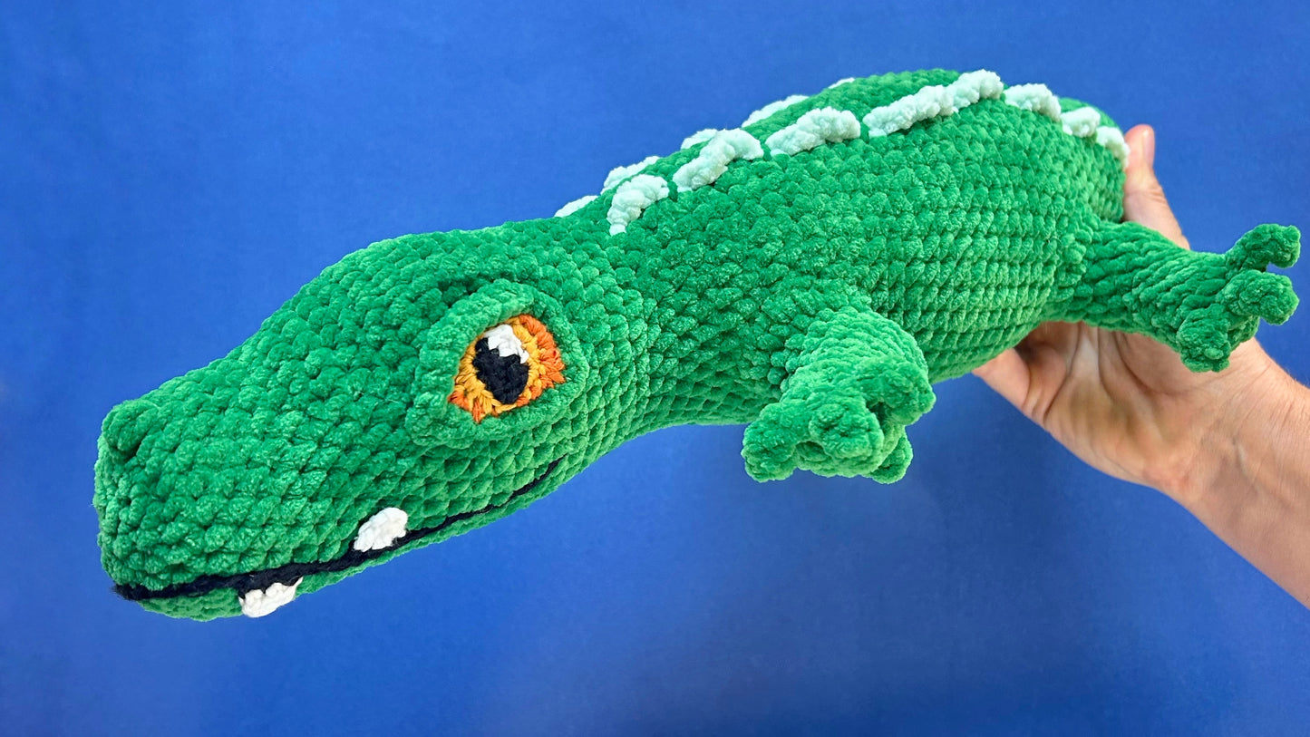 Two tone green plush Crocodile