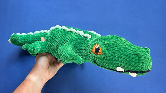 Two tone green plush Crocodile