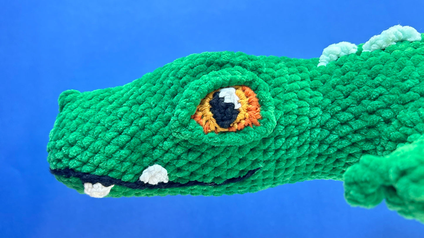 Two tone green plush Crocodile