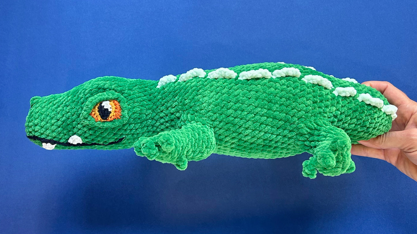 Two tone green plush Crocodile