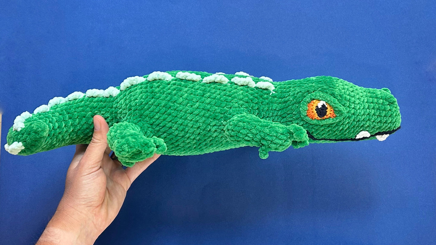 Two tone green plush Crocodile