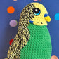 Green and yellow budgie plushie
