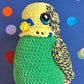 Green and yellow budgie plushie