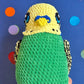 Green and yellow budgie plushie