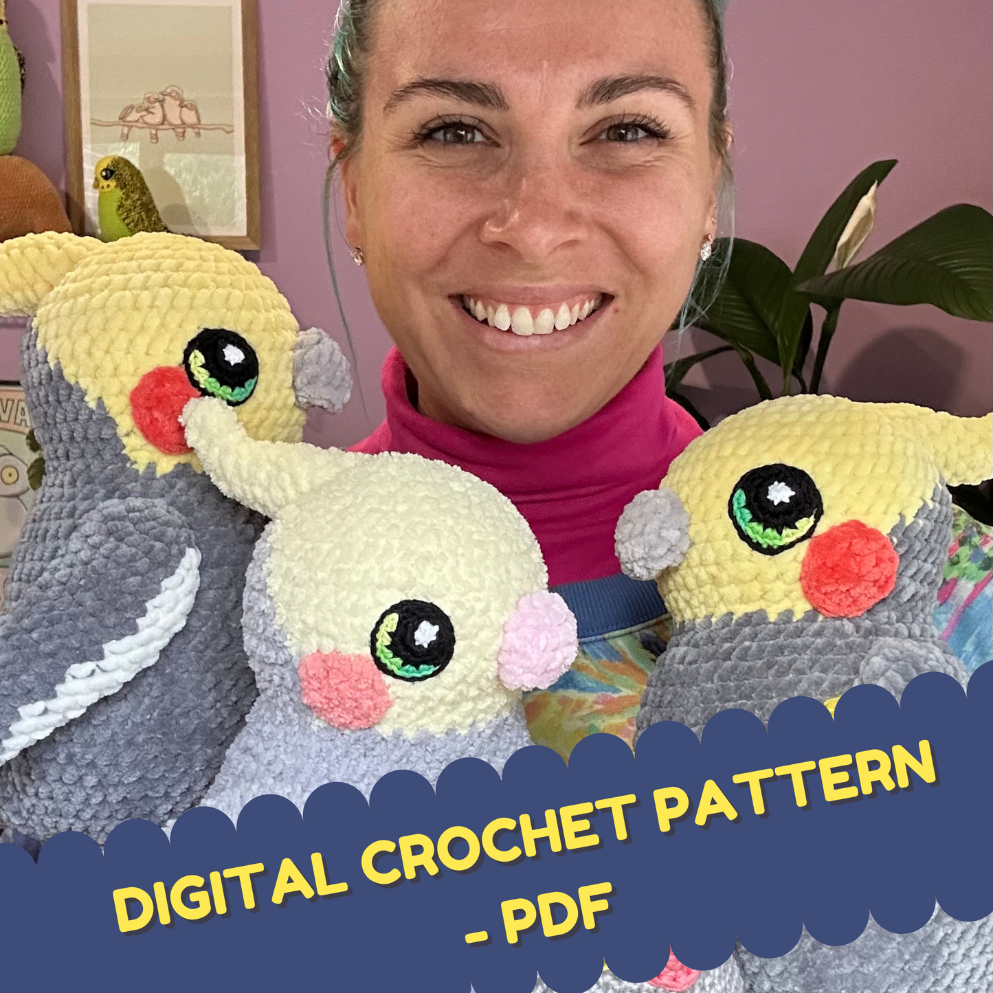 Digital crochet pattern - Cockatiel