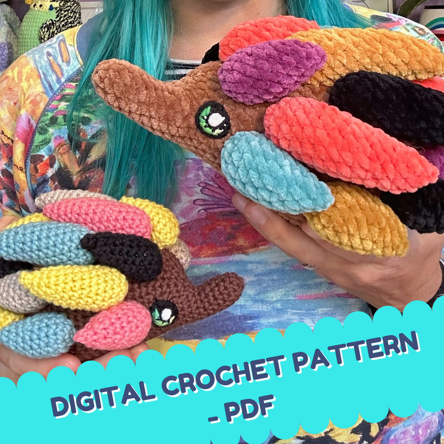 Digital crochet pattern - Echidna